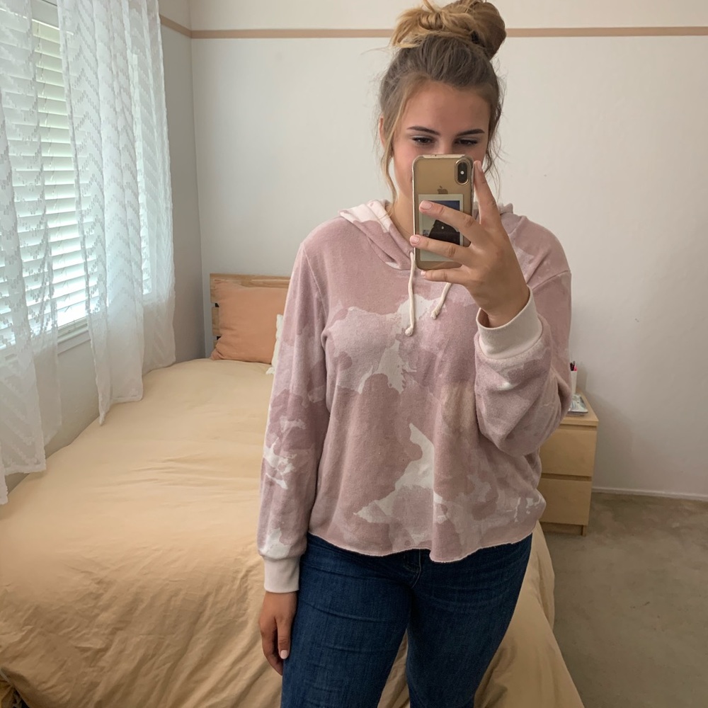 Pink splotched hoodie